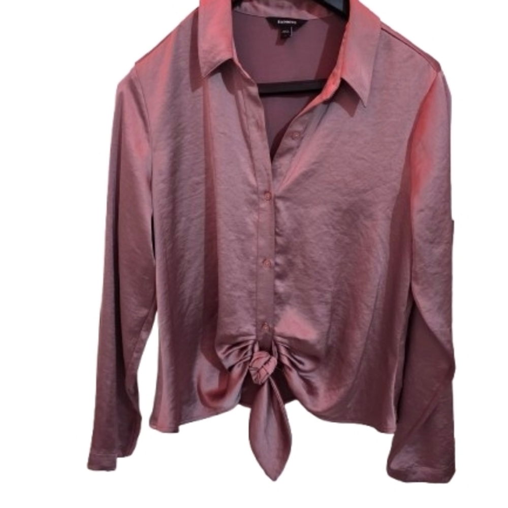 Express Mauve Button-Up Shirt - L